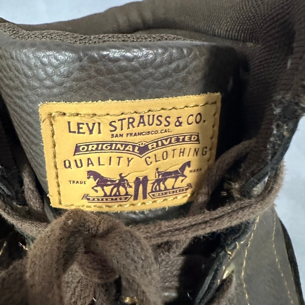 Levis Mens Size 13 Brown High Top Sneakers Synthetic Leather Boots - Picture 3 of 16